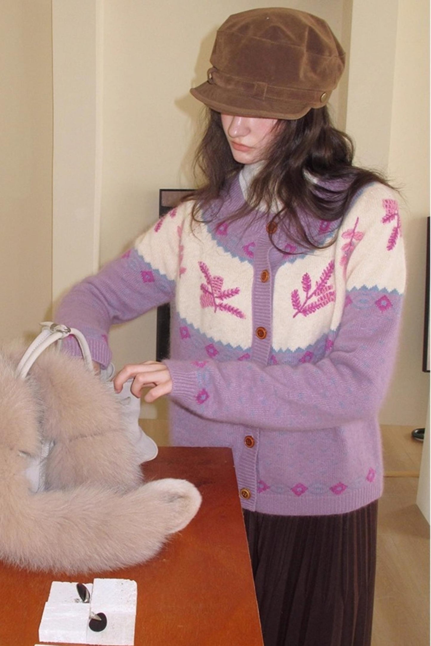 Cream Snow Vintage Cardigan