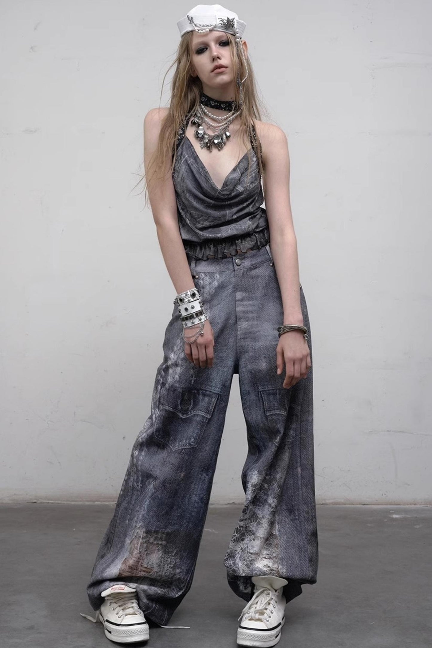 Punk Silhouette Strap Top