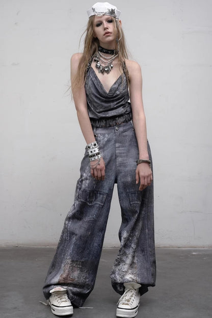 Punk Silhouette Strap Top