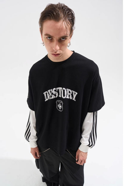 Fake Two Mottled T-Shirt