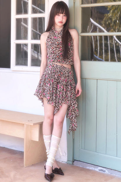 Leopard Chiffon Cami Set-Up