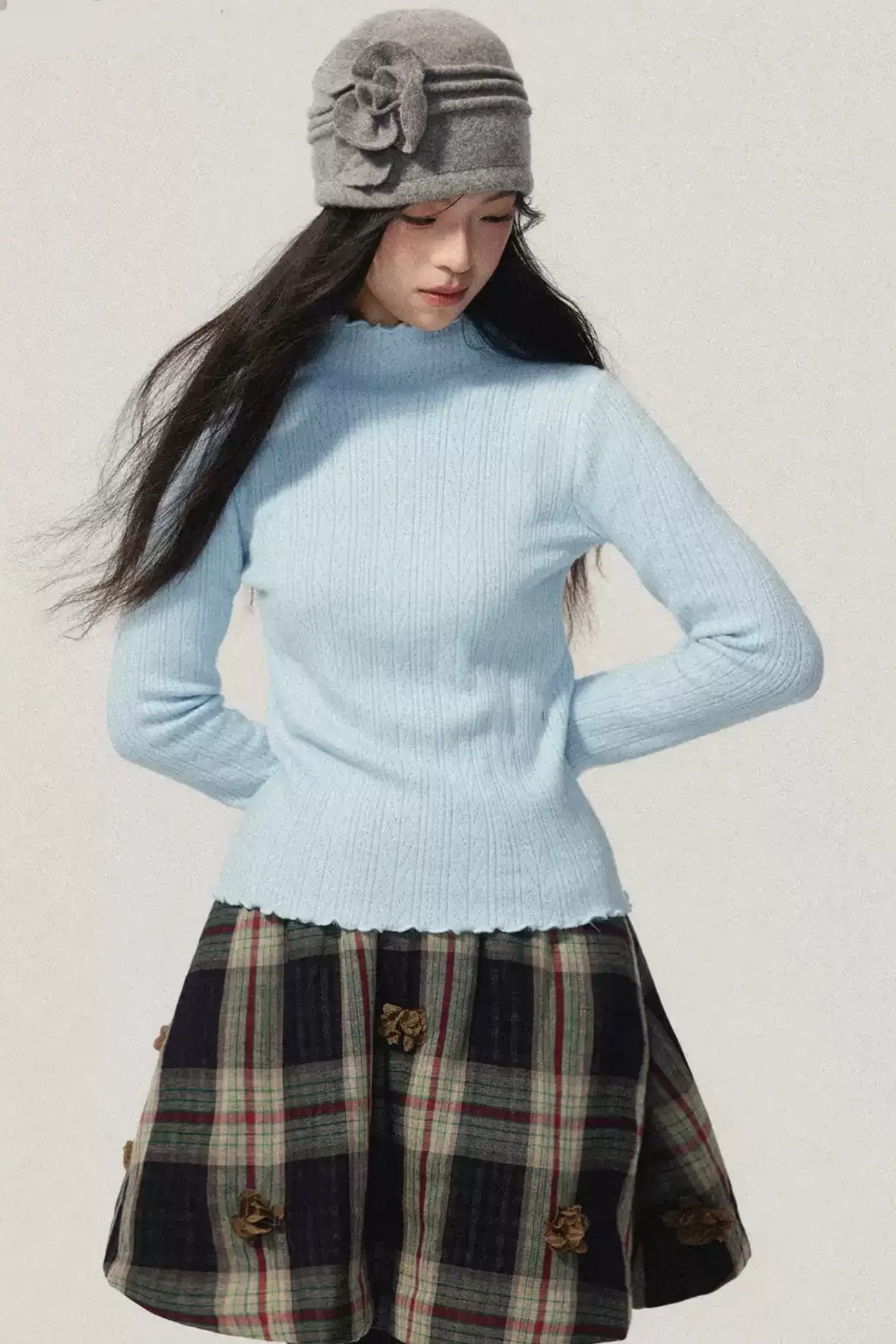 Lake Blue Fleece Knit Top