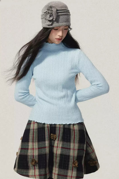 Lake Blue Fleece Knit Top
