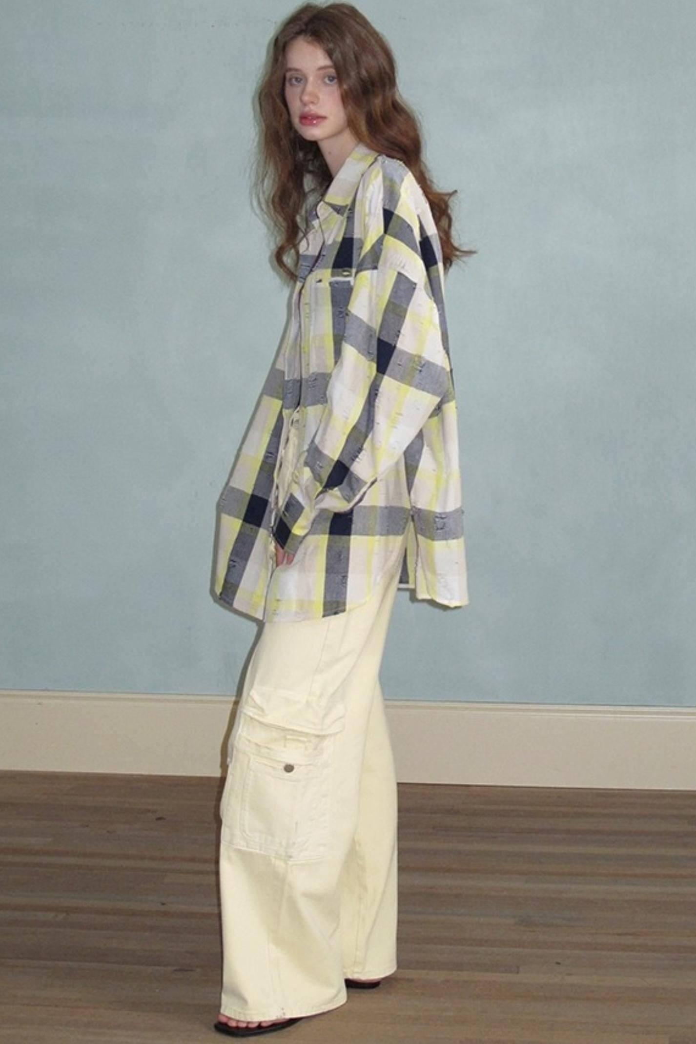 Neoclassical Ripped Check Shirt