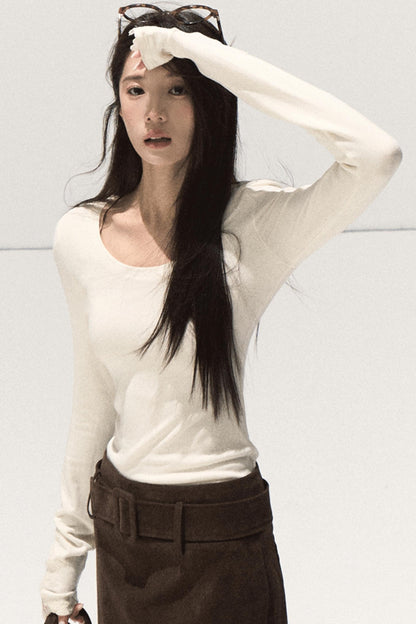 Wool Slim-Fit Lace Top