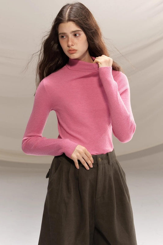 Seamless Wool Turtleneck Sweater