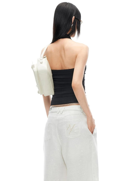 Stamp Pattern Organza Camisole Top