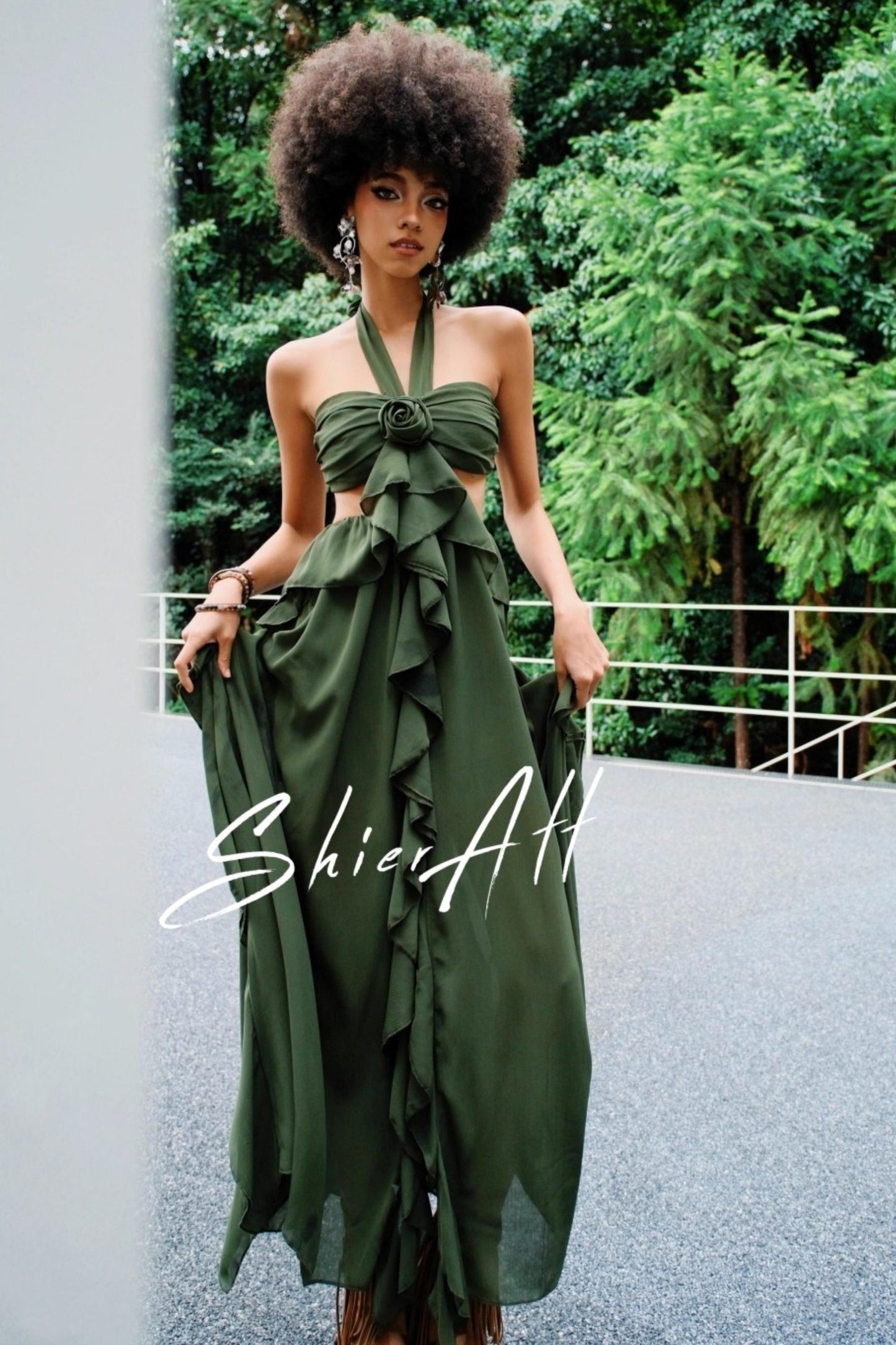 Wandering Wind Strappy Ruffled Dress