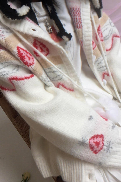 Happy Birthday Strawberry Mohair Cardigan