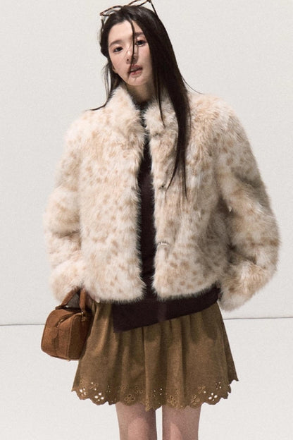 Leopard Print Fur Coat set-Up