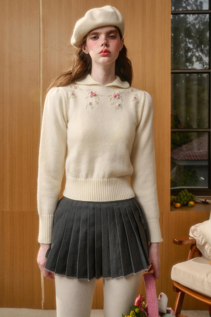 Handmade Wool Doll Collar Top