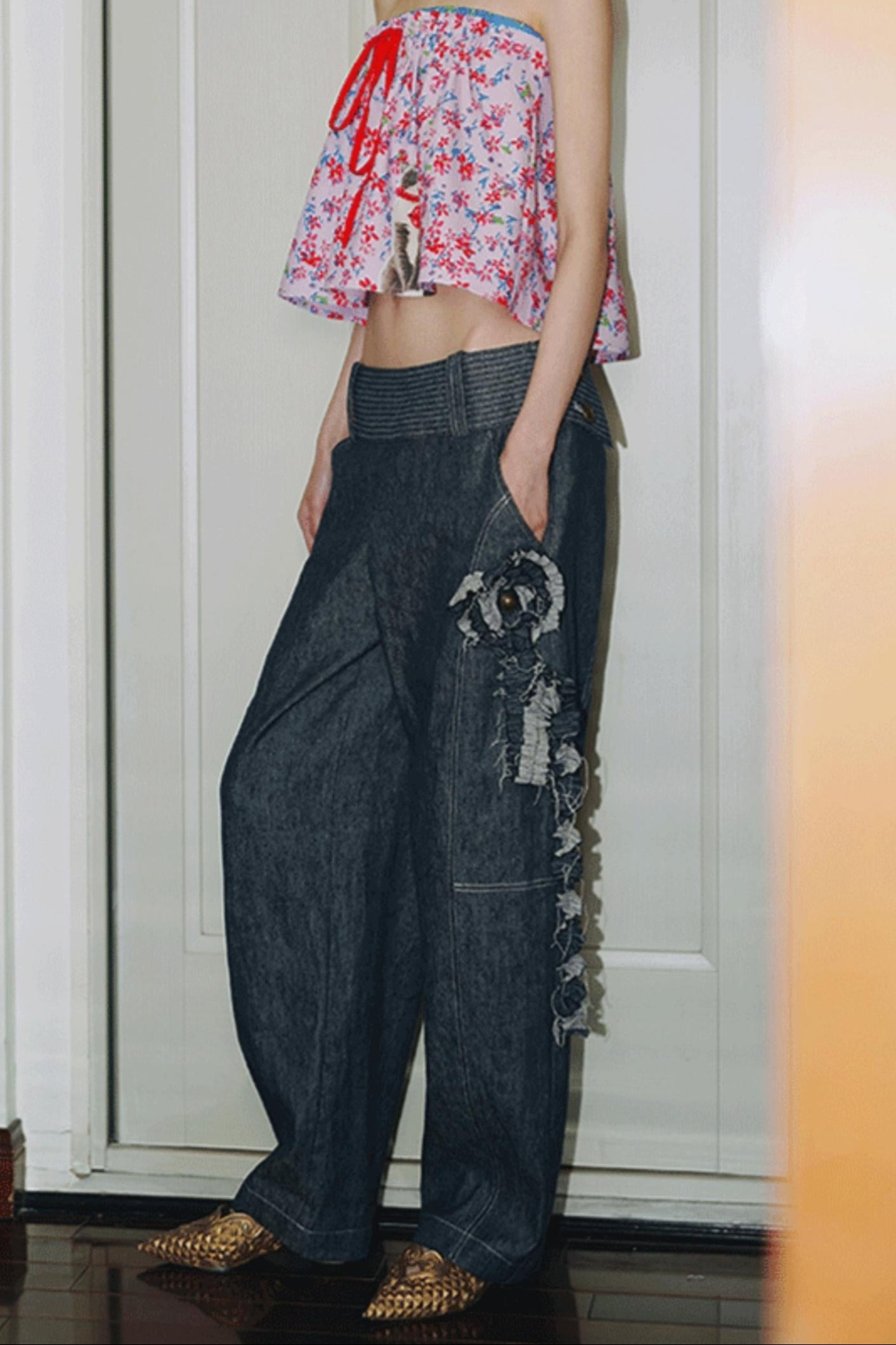 Coiled Flower Jeans