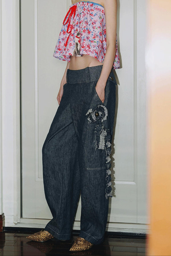 Coiled Flower Jeans