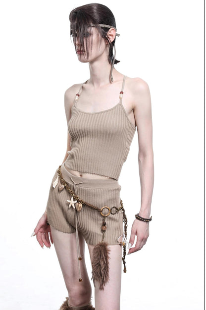 Convincing Wool Knit Halterneck Set-Up