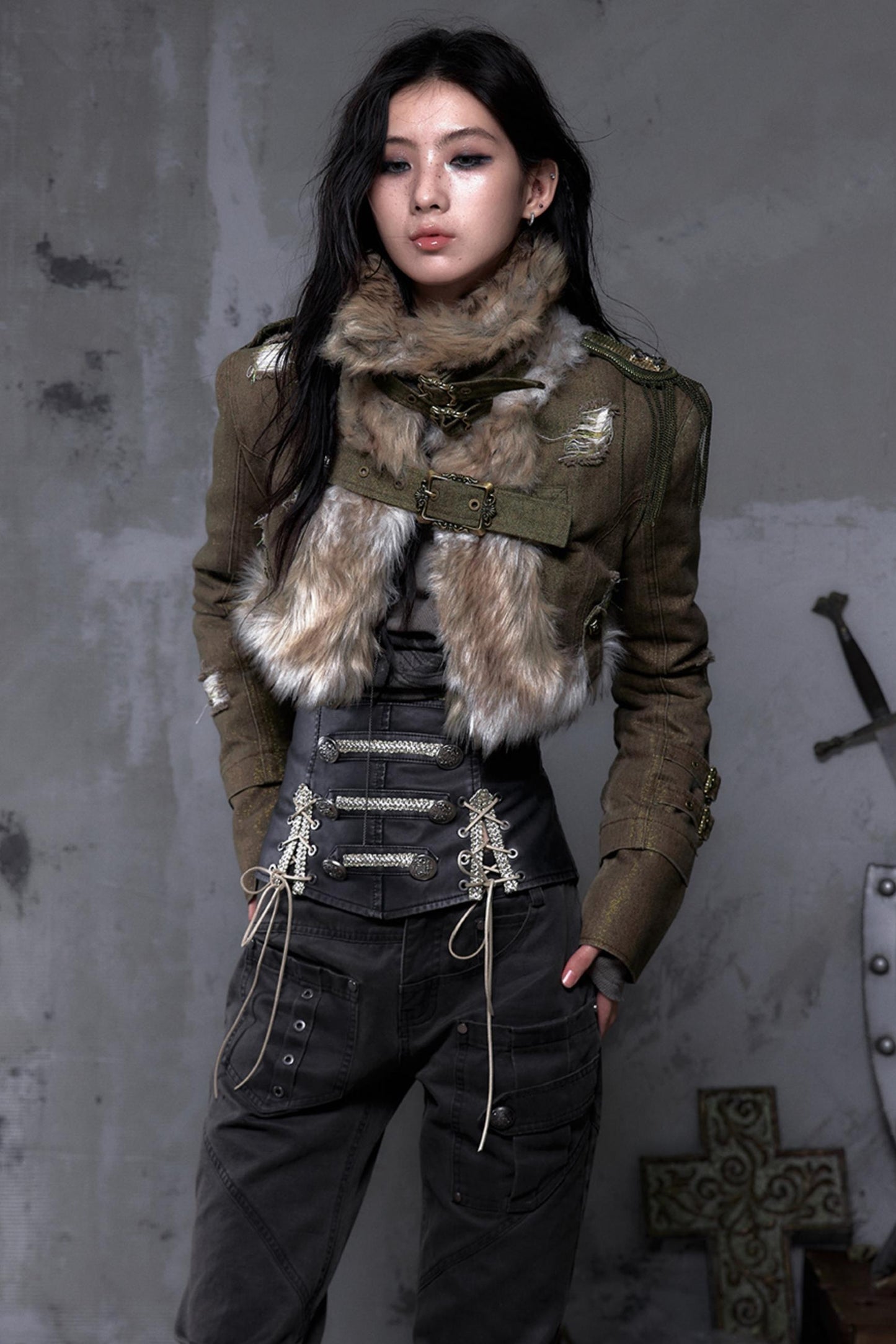 Retro Gold Thread Denim Jacket