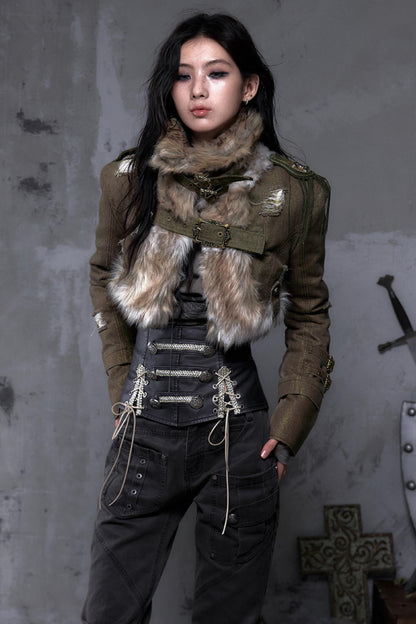 Retro Gold Thread Denim Jacket