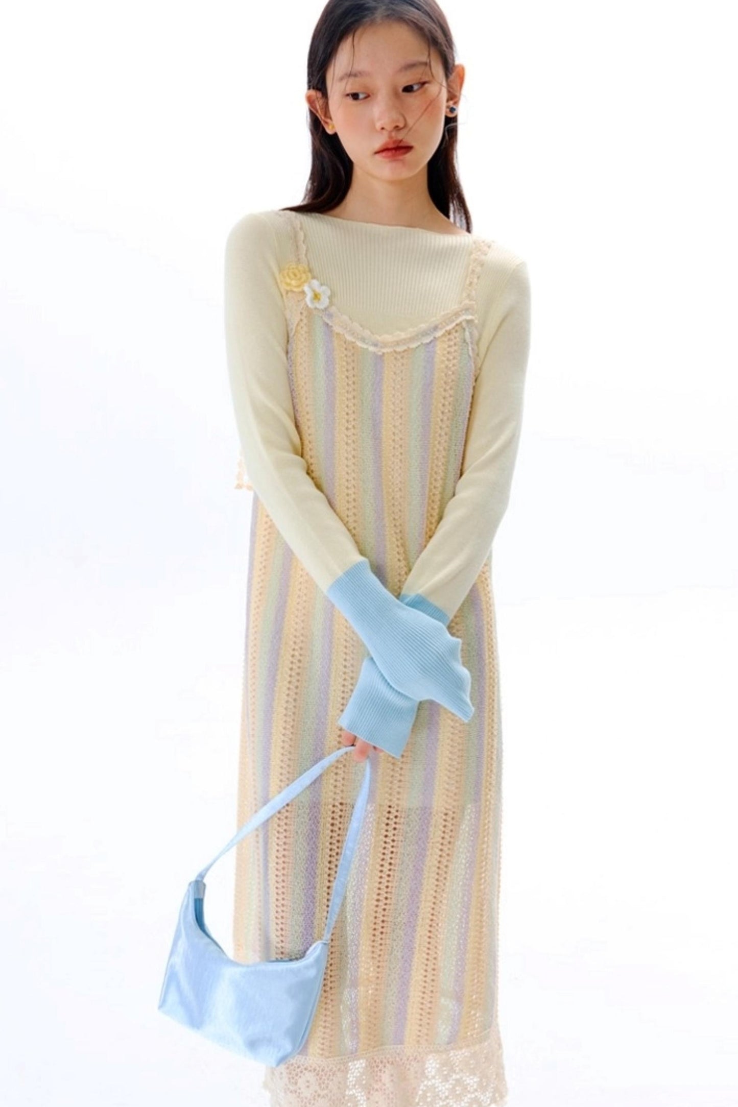 Rainbow Bohemian Hand Hook Flower Dress