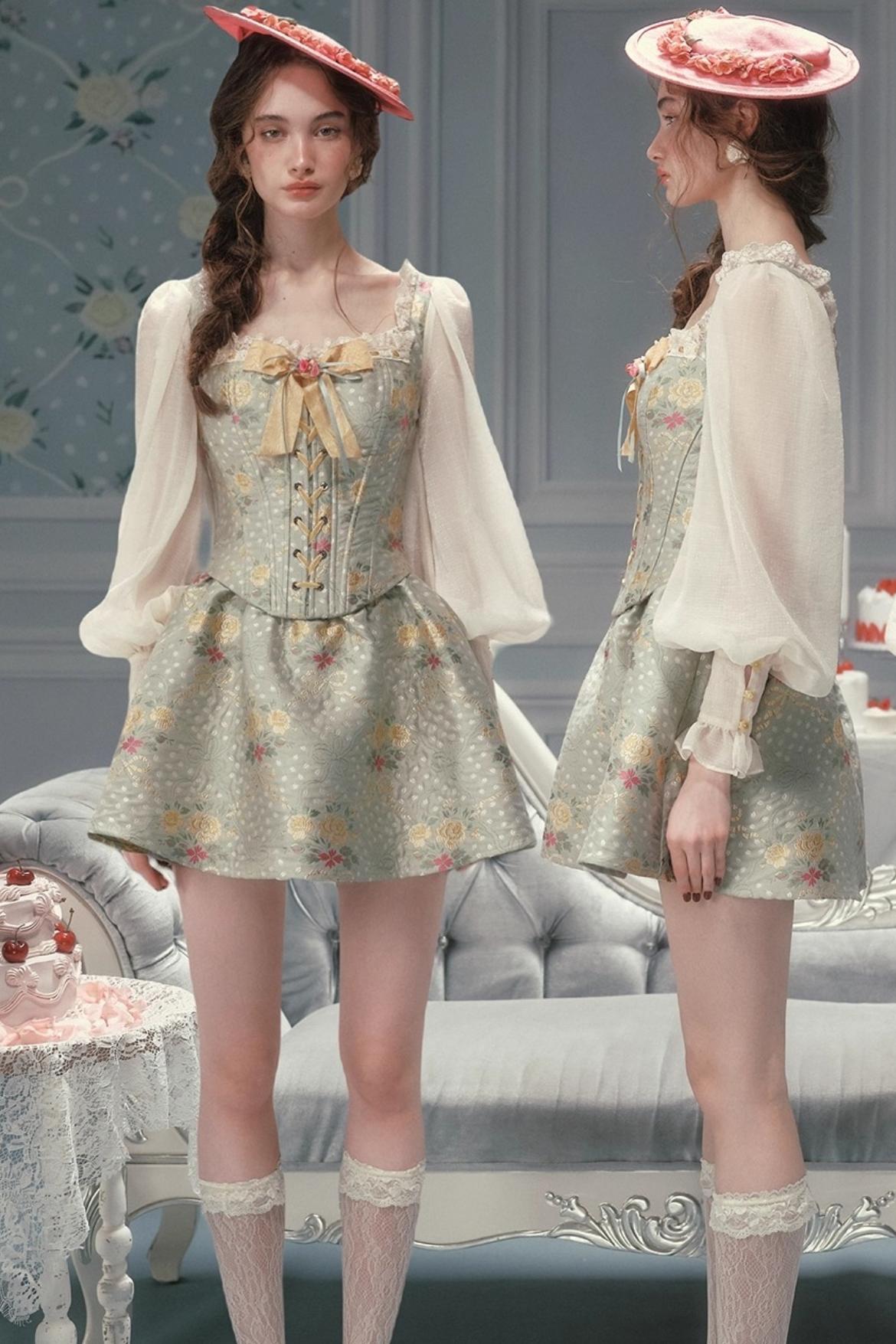 French Vintage Herringbone Dress