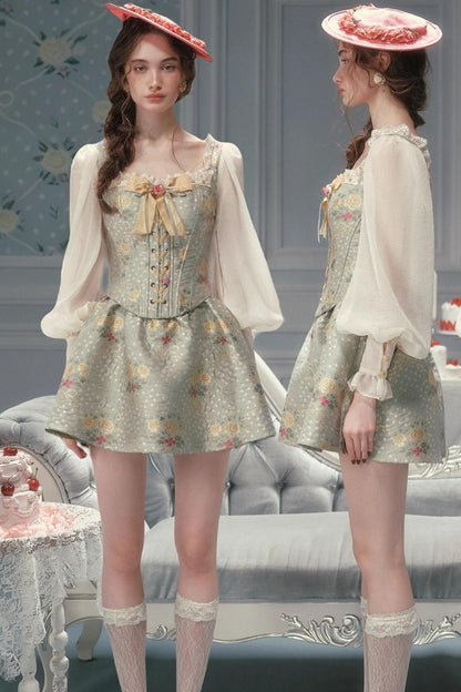 French Vintage Herringbone Dress