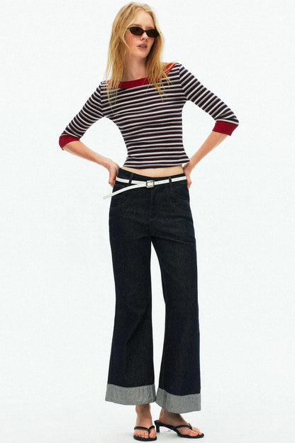 Lyocell Tencel Striped Sweater