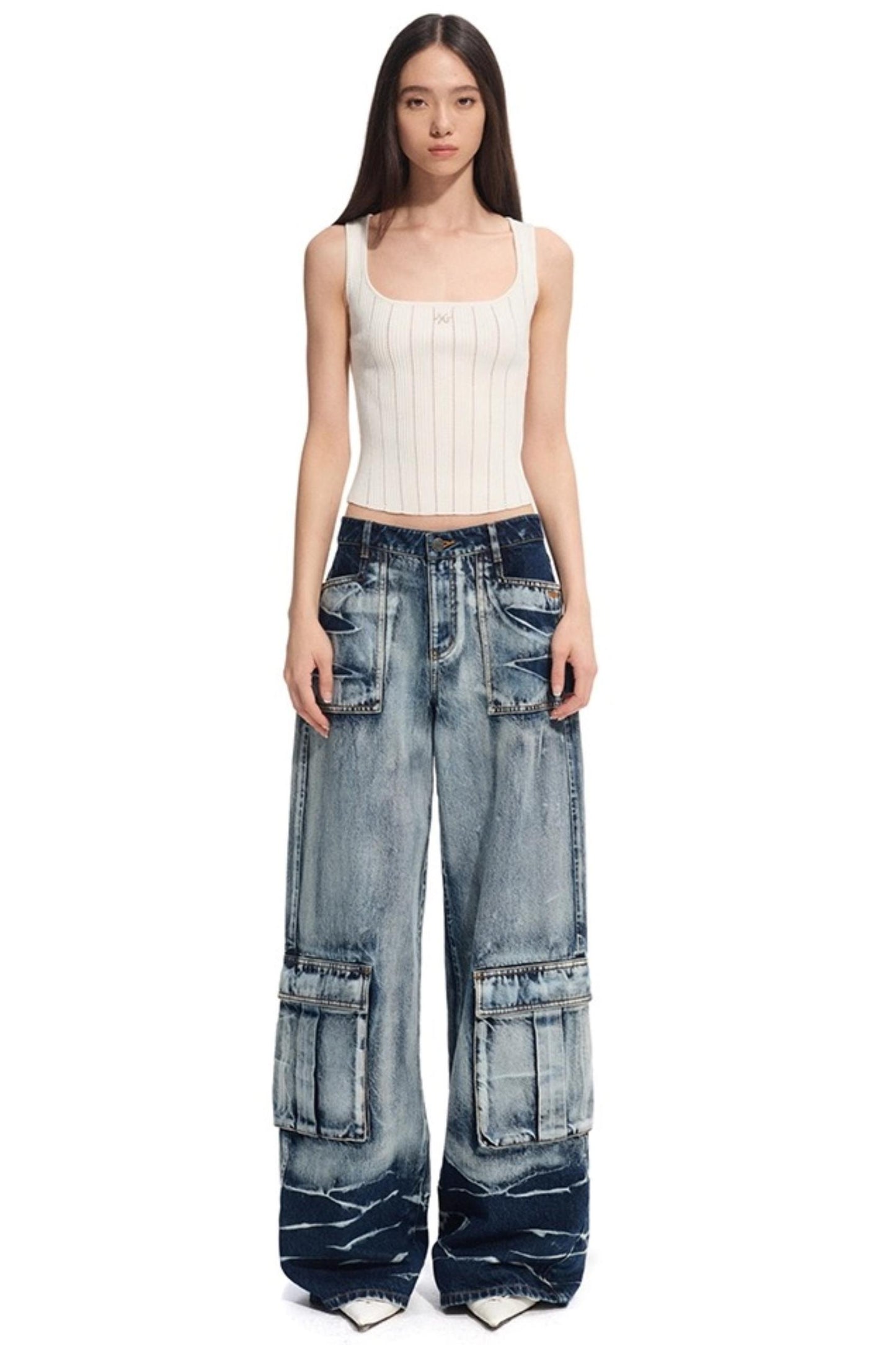 Hollow Knitted Slimming Camisole Top