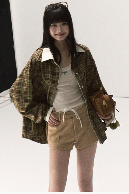 Vintage Striped Texture Two-Piece Shirt