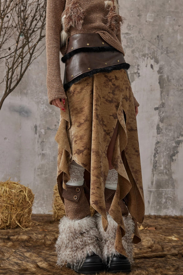 Wandering Style Retro Rivets Skirt