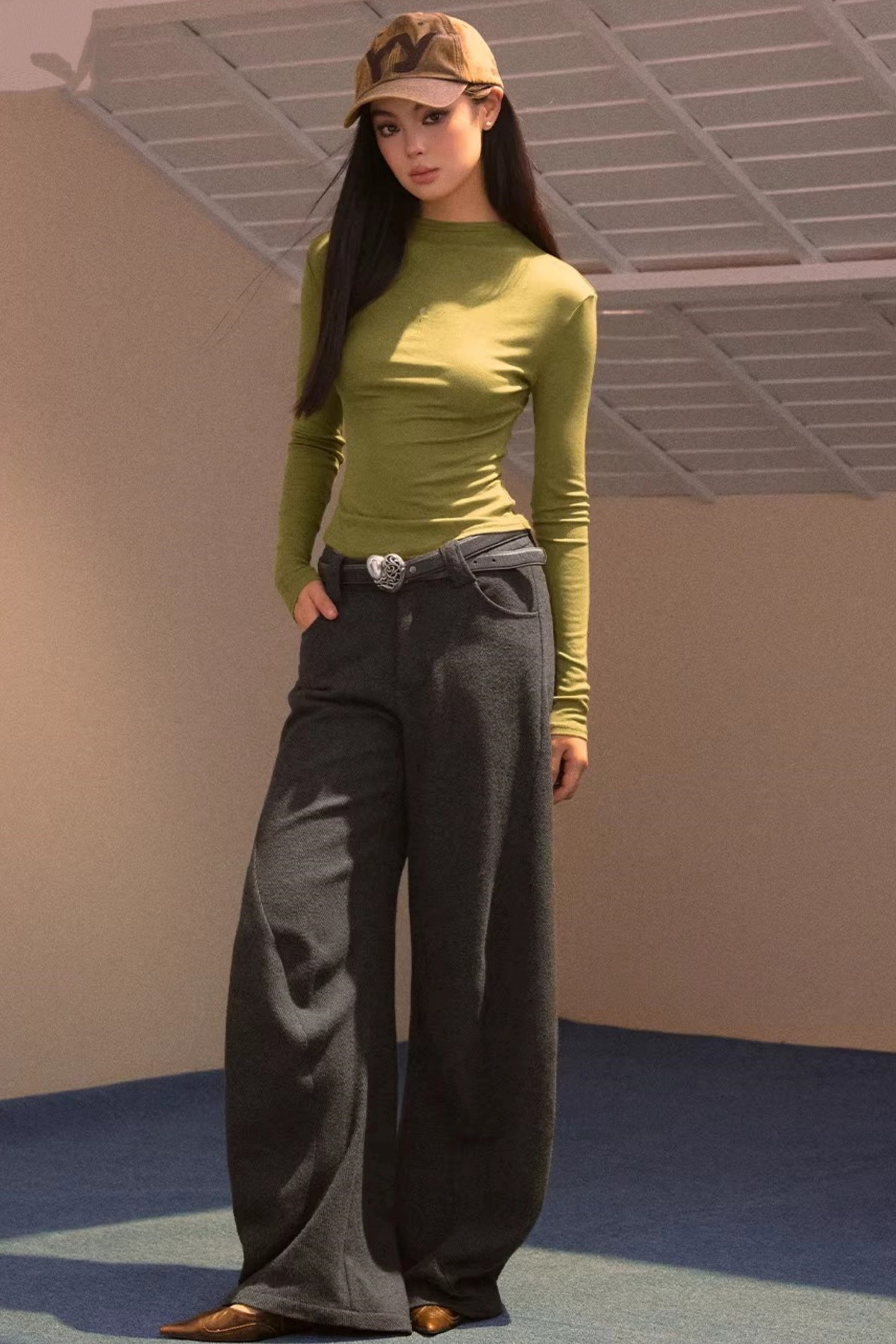 Half-Turtleneck Long Sleeve Top