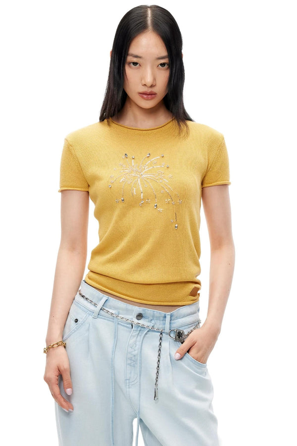 Fireworks Beaded Knit Tee