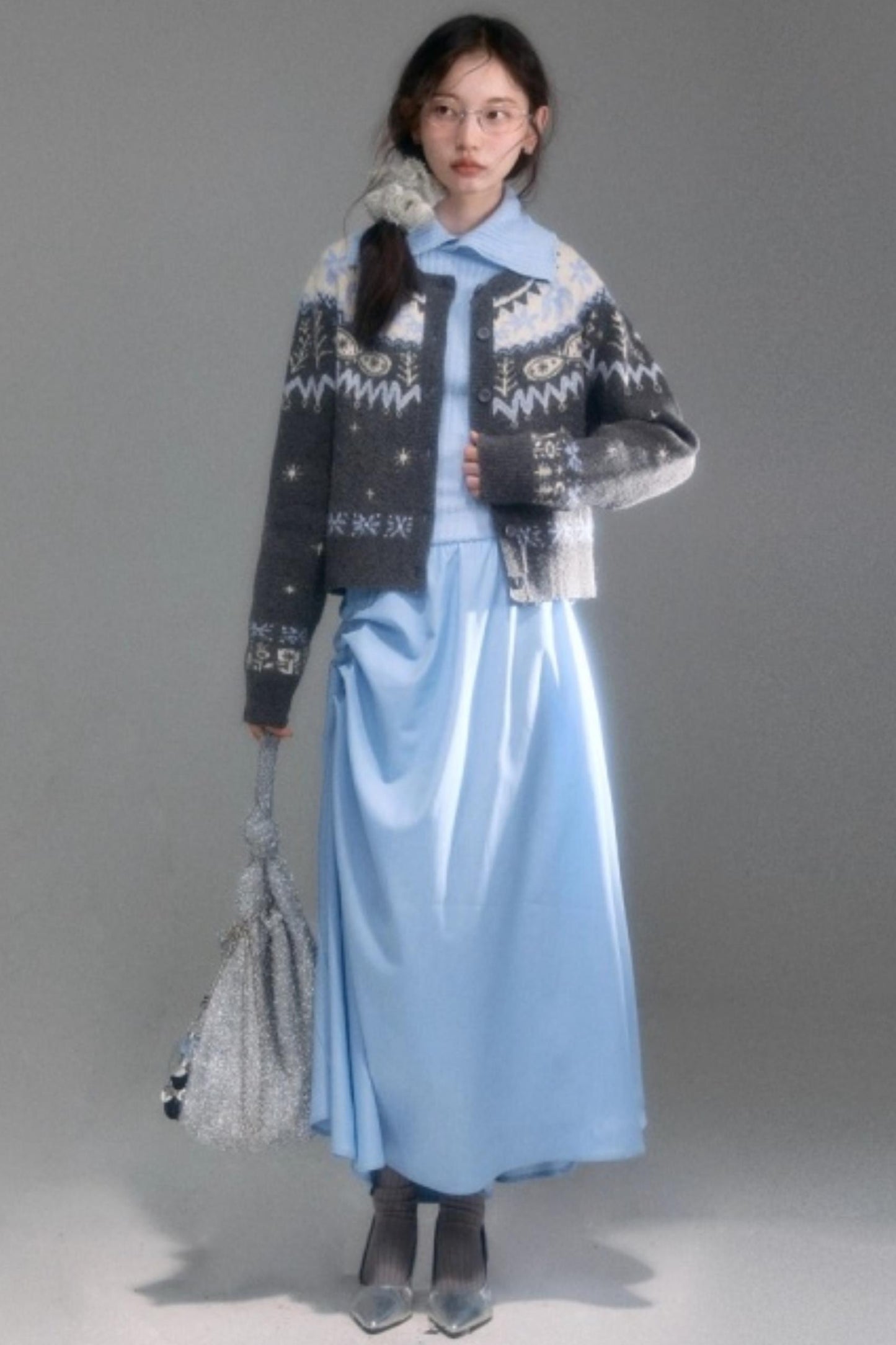 Snowflake Jacquard Cardigan Set-Up