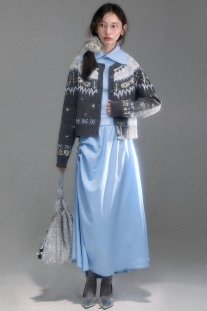 Snowflake Jacquard Cardigan Set-Up