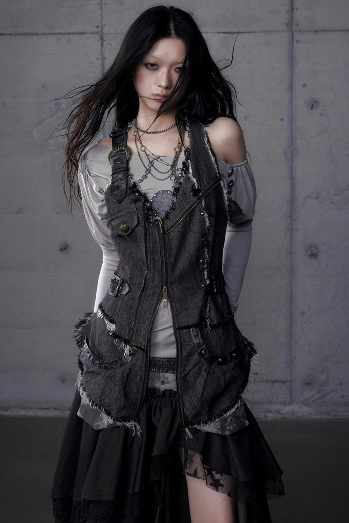 Workwear Waist Denim Vest