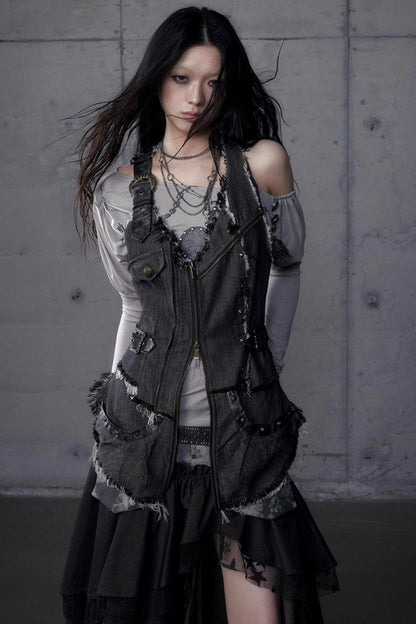 Workwear Waist Denim Vest