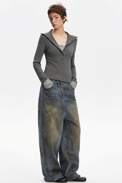 Vintage Distressed Denim Pants