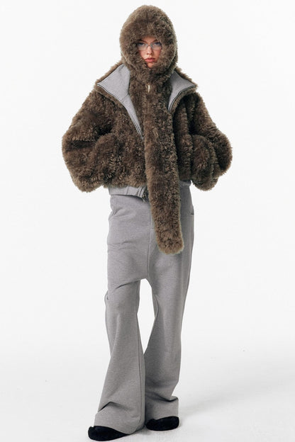 Eco-Friendly Fur Hooded Scarf