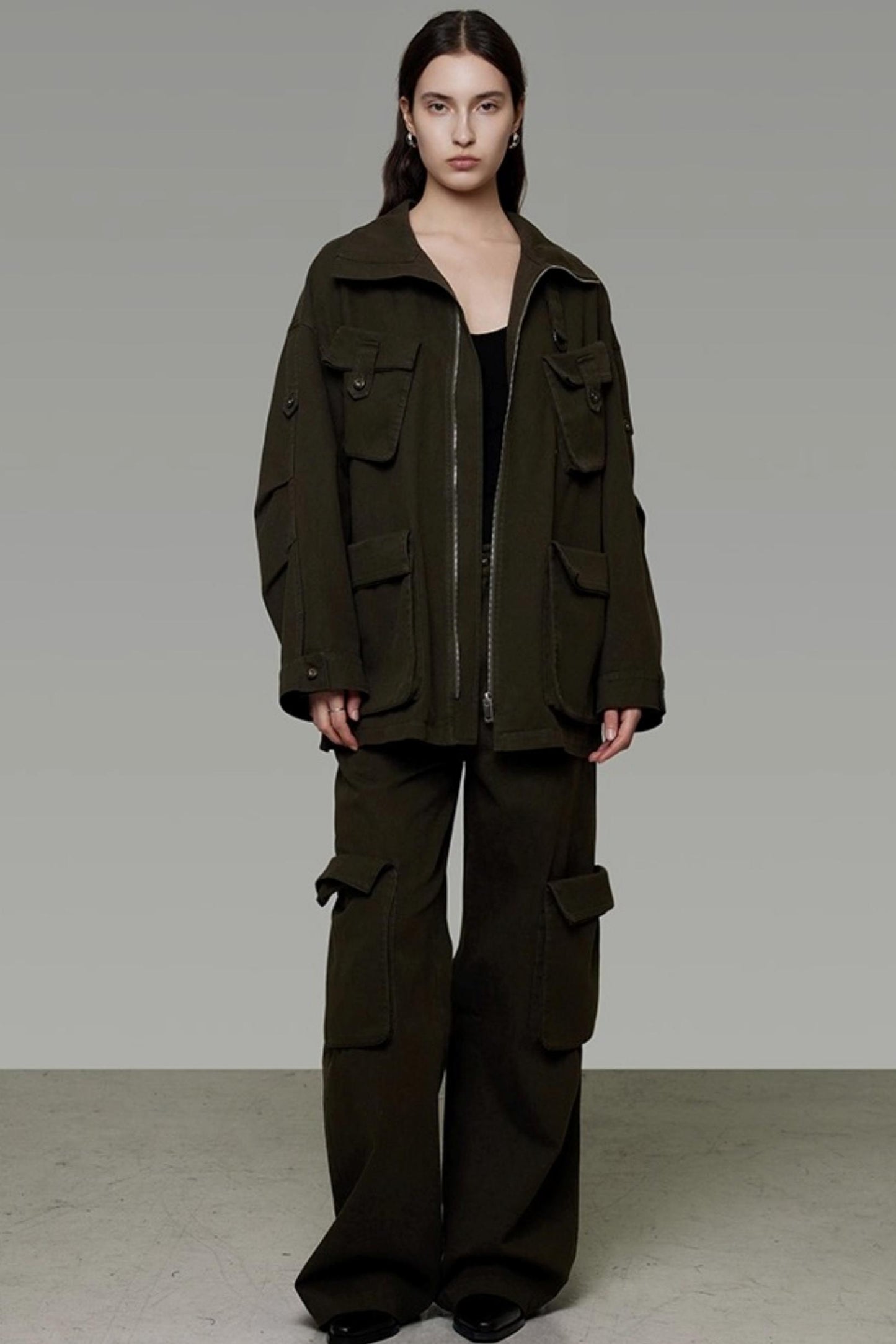 Vintage Cargo Silhouette Coat Set- Up