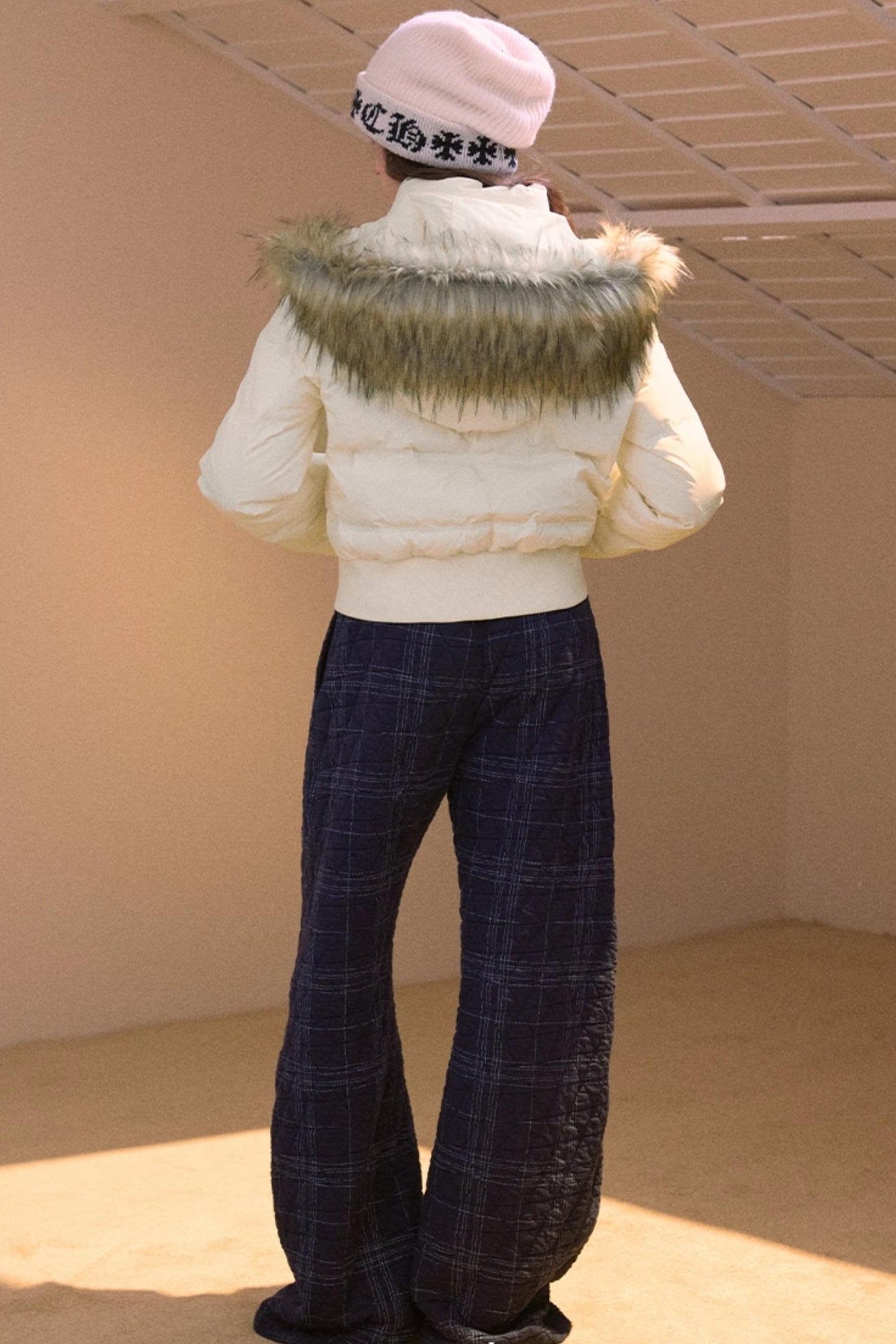 Vintage Plaid Quilted Pants