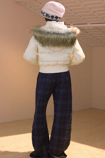 Vintage Plaid Quilted Pants