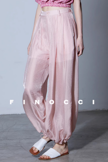 Mulberry Silk Shimmering Lantern Pants