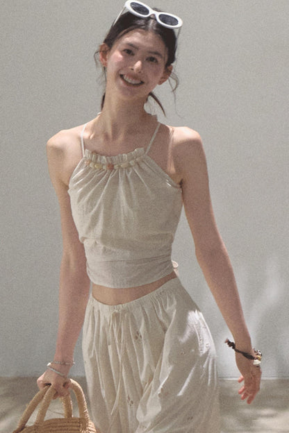 Floral Lace-Up Camisole