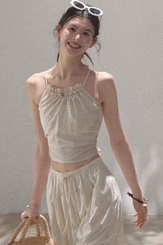 Floral Lace-Up Camisole