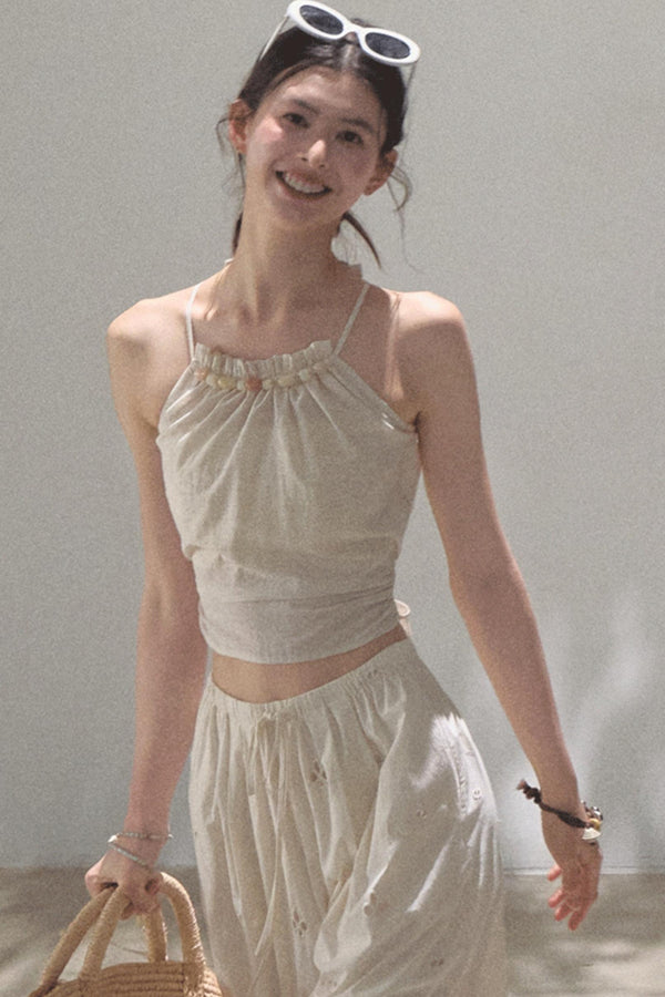 Floral Lace-Up Camisole