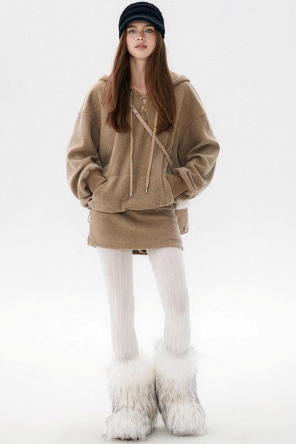 Smoky Winter Hoodie Skirt Set-Up