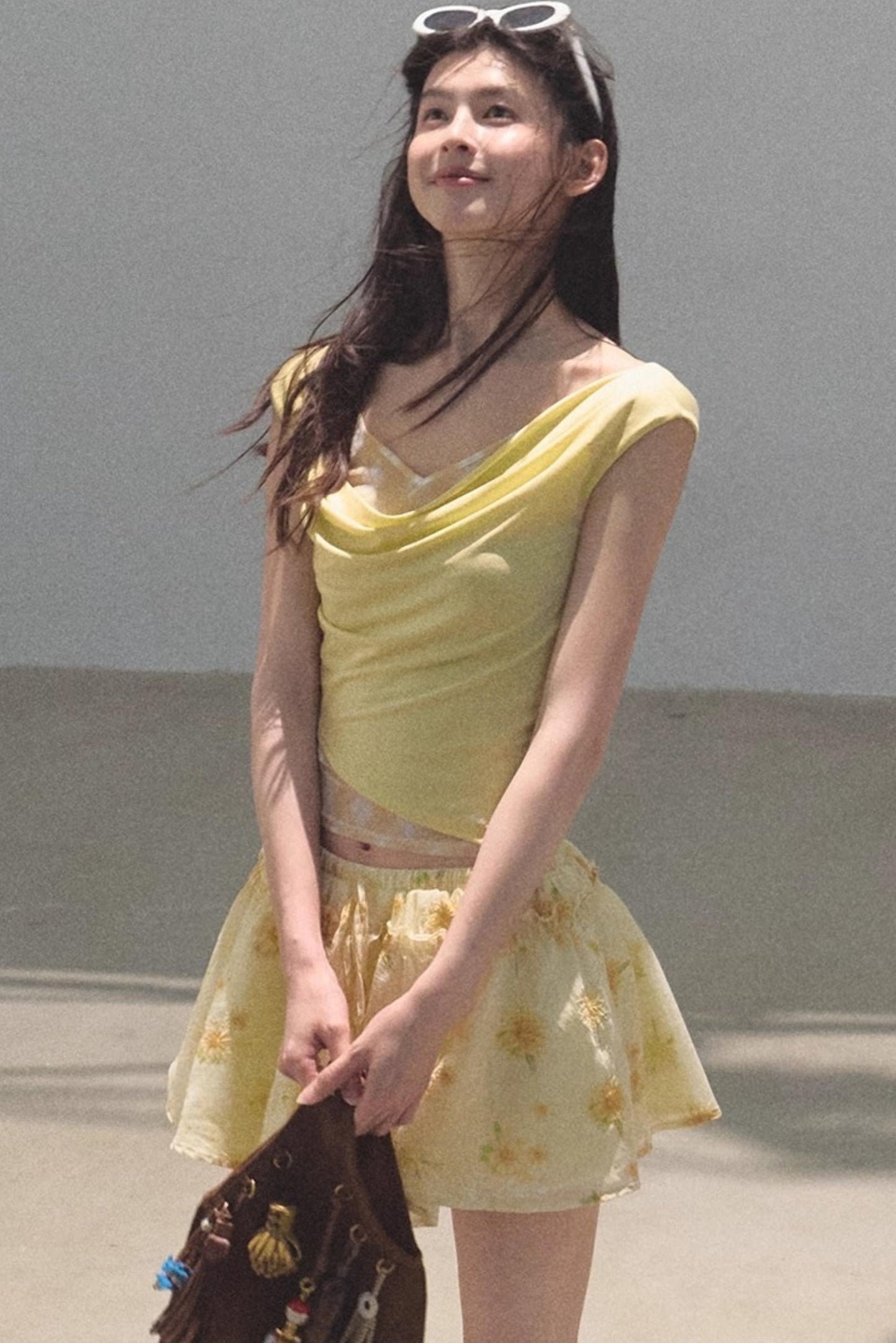 Embroidered Lyocell Puffy A-Line Skirt