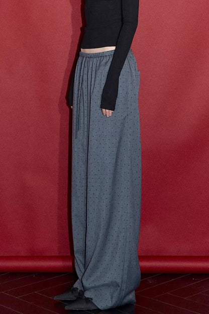 Retro Gray-Red Polka Dot Trousers