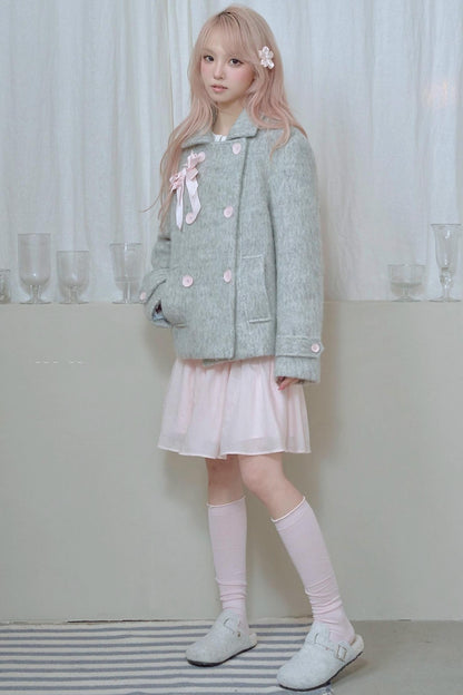 Pleated Lace Pink Skirt