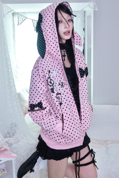 Velvet Polka Dot Sweatshirt