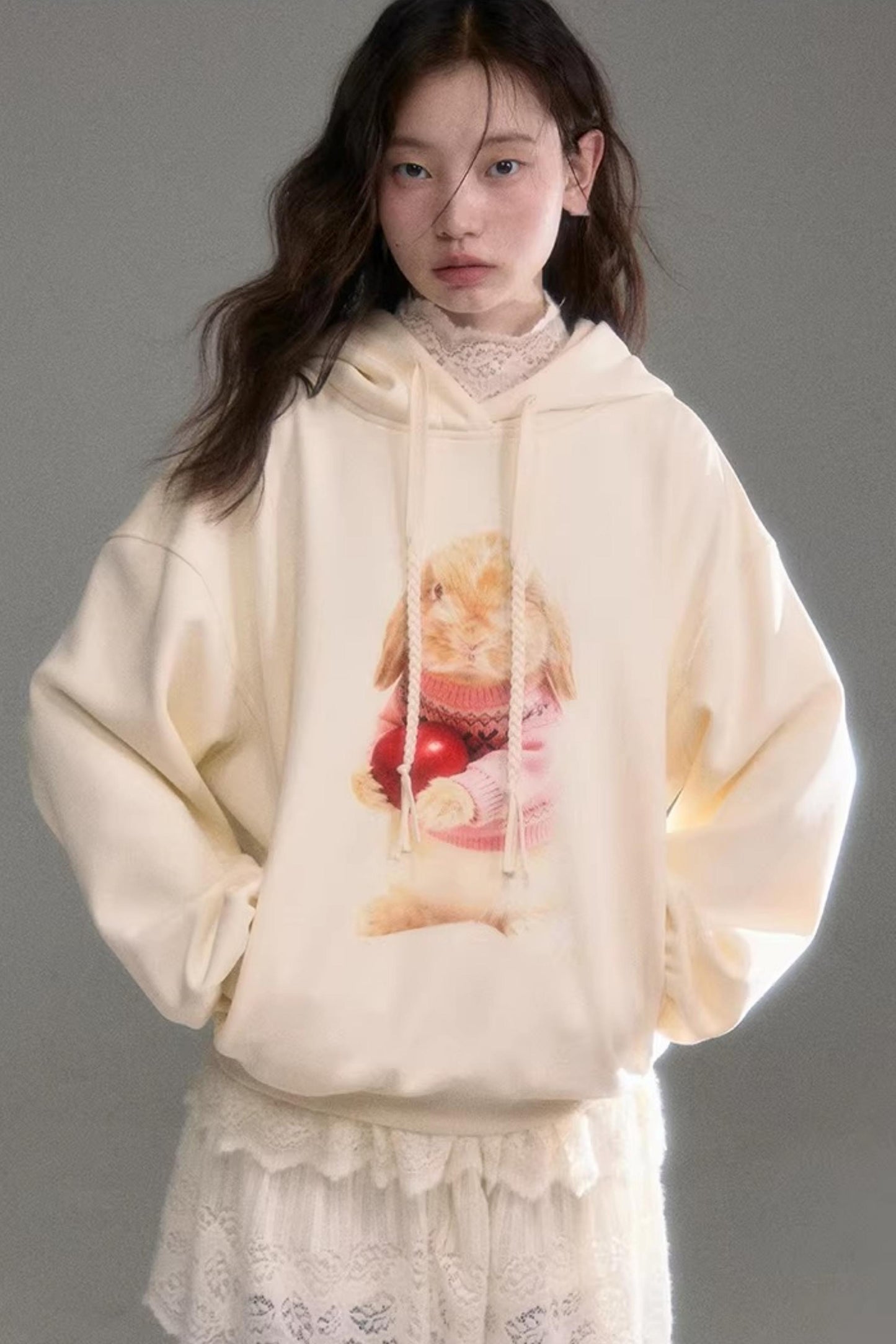 Apple Rabbit 후드 티셔츠