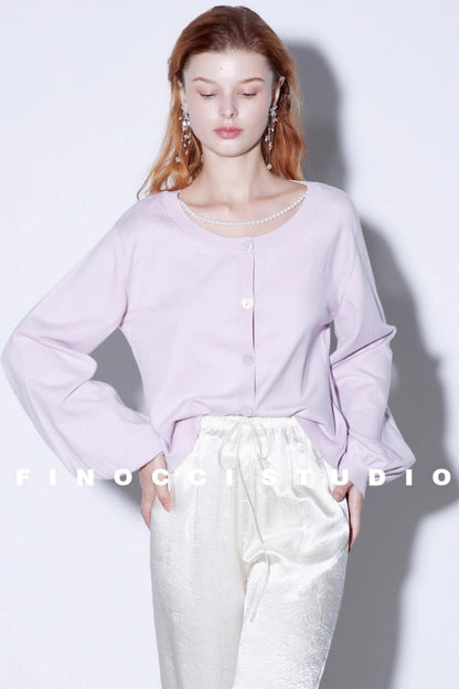 Custom Pearl Silk Cardigan