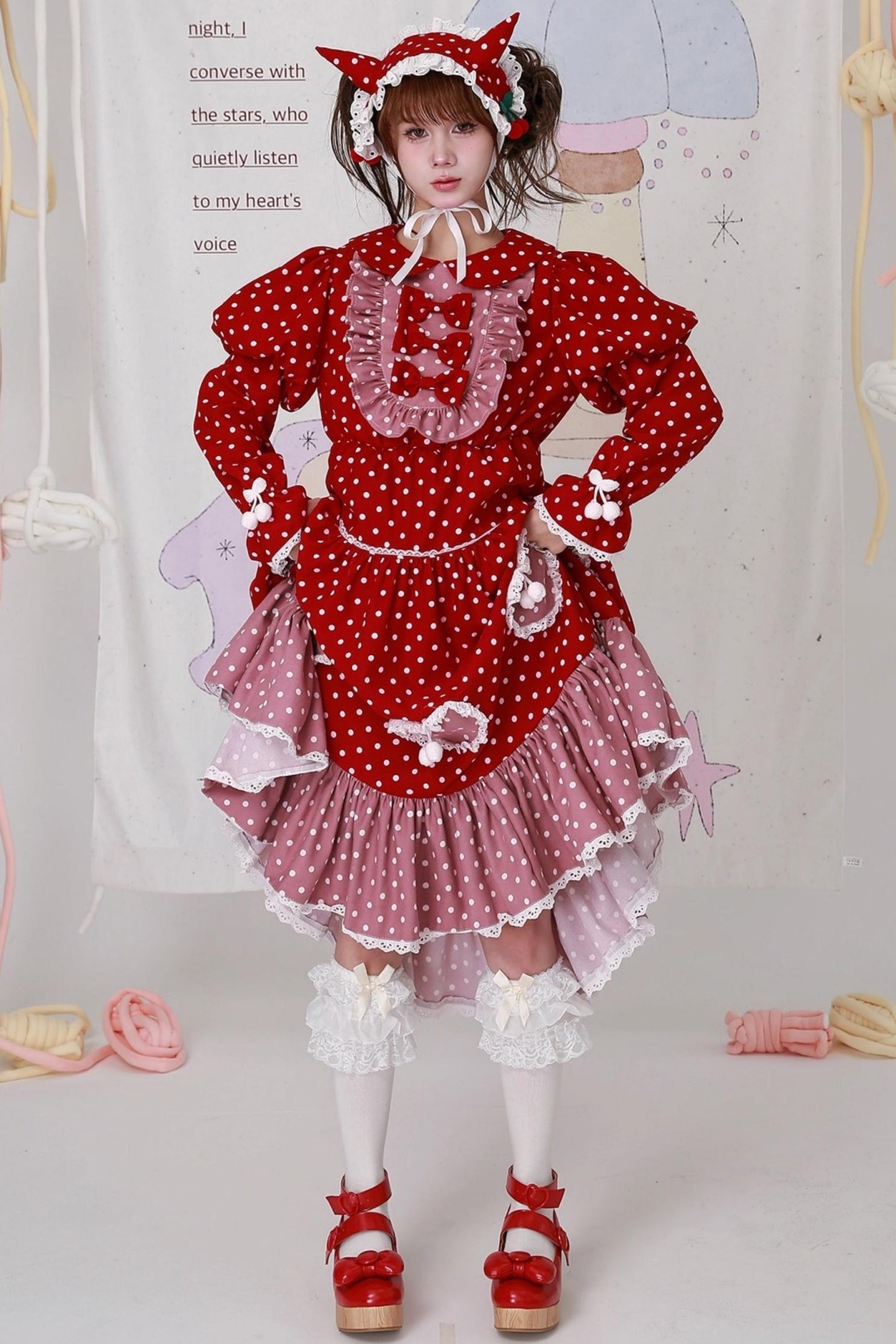 Vintage Christmas Polka Dot Lolita Dress